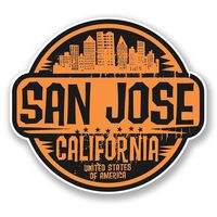 2 x 10cm- 100mm San Jose California USA Vinyl SELF ADHESIVE STICKER Decal Laptop Travel Luggage Car iPad Sign Fun #6065