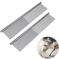 Pet Stainless Steel Grooming Dog Cat Comb Tool 2 Pieces