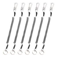 Booms Fishing T04 Fishing Lanyards 6pcs Pack Fishing Tool/Pole Safety Coil Lanyard Retractable Wire Inside Tup Cover