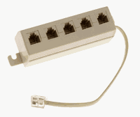 Leviton C0261-I 5-Outlet Phone Adapter, Color Ivory