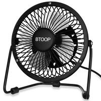 BTOOP 4 Inch Mini USB Desk Fan - Small - Black