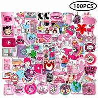 ZIYAN 100 PCS Girl Cute Lovely Laptop Stickers Pink Decorative-Stickers Phone Guitar Water Bottle Motorcycle Skateboard Bicycle Bike Sticker Decal