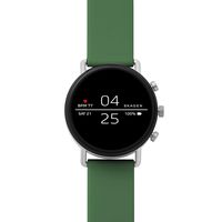 Skagen Connected Falster 2 Stainless Steel and Silicone Touchscreen Smartwatch, Color: Green (Model: SKT5114)