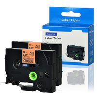 SuperInk 2 Pack Compatible TZe-B31 TZ-B31 TZB31 TZeB31 TZe Tape 12mm 0.47'' Laminated Black on Fluorescent Orange Label Tapes Cassette use for P-Touch Labeler Label Maker 16.4ft 5m