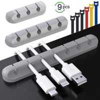 TropSetil 3-Pack Cable Clips Cord Organizer, 3-Pack Cable Holder Clips, Cable Organizer Cord Wire Management for USB Charging Cable, Power Cord, Mouse Cable