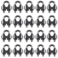 Favordrory 20PCS 1/8 Inch M3 Stainless Steel Wire Rope Cable Clip Clamp