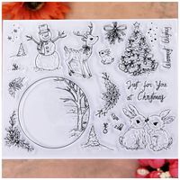 KWELLAM Merry Christmas Tree Ball Snowman Deer Rabbit Clear Stamps for Card Making Decoration and DIY Scrapbooking