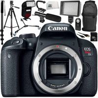 Canon EOS Rebel T7i DSLR Camera (Body Only) 12PC Accessory Bundle - Includes 32GB SD Memory Card + More
