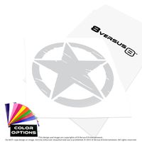 Distressed Invasion Star Vinyl Decal Sticker - Made in USA - Rated up to 8 Years - Indoors or Outdoors - Cars, Laptops, Windows, etc. (13" Wide x 13" Tall, Grey)