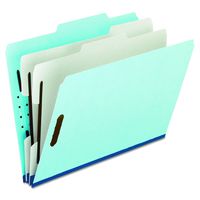 Pendaflex Pressboard Classification Folders with Dividers, 2 Dividers, Legal size, Blue, 10 Per Box (9300 2/5RC-P2)
