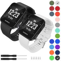 GVFM Band Compatible with Garmin Forerunner 35, Soft Silicone Replacement Watch Band Strap for Garmin Forerunner 35 Smart Watch, Fit 5.11-9.05 Inch (130-230 mm) Wrist (Black+White)
