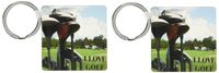 3dRose Lovin Golf - Key Chains, 2.25 x 4.5 inches, set of 2 (kc_31152_1)
