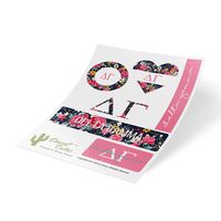 Delta Gamma Classic Floral Sticker Decal Laptop Water Bottle Car dg (Sheet C. Floral)