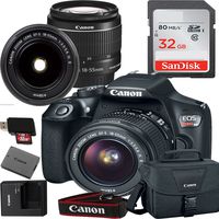 Canon EOS Rebel T6 Digital SLR Camera with EF-S 18-55mm IS II Kit Accessory Bundle + 32GB SD Card + Canon Case
