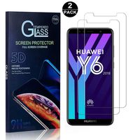Huawei Y6 2018 / Honor 7A Tempered Glass Screen Protector, UNEXTATI Screen Protector Film, HD Clear Tempered Glass Film for Huawei Y6 2018 / Honor 7A (2 Pack)
