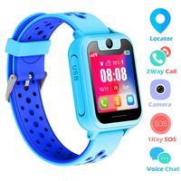 SZBXD Kids Smart Watch Phone, 1.44" GPS Tracker Smartwatch Touch Camera Games Flashlight SOS Alarm Clock Sports Wrist Watch Christmas Birthday Gifts for Girls Boys Children (S6-Blue)
