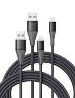 iPhone Charger 3ft 2 Pack Xcentz, Apple MFi Certified Lightning Cable High-Speed Braided Nylon iPhone Cable Premium Metal Connector for iPhone 11/11 Pro/Max/X/XS/XR/XS Max, iPad Pro/Mini/Air, Black