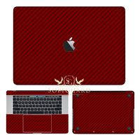 SopiGuard Wine Red Carbon Fiber Full Body Precision Edge-to-Edge Coverage Vinyl Sticker Skin for Apple MacBook Pro 15 Touch Bar (A1707 A1990)