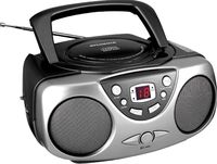 Sylvania SRCD243 Portable CD Player with AM/FM Radio, Boombox (Black)