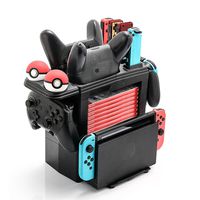 Controller Charger for Nintendo Switch, Charging Dock for Nintendo Switch 4 Joy-Cons, 4 Pro Controllers and 2 Poke Ball Plus Controllers, Storage Rack for Nintendo Switch, Holder for 8 Switch Games