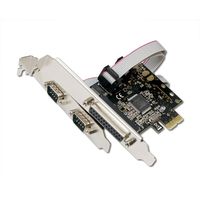 2 Port DB9 Serial and 1 Port DB25 Parallel PCI-e x1 Card
