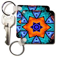 3dRose Incredible Florescent light Design - Key Chains, 2.25 x 4.5 inches, set of 2 (kc_26455_1)