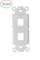 Kenuco Decora Wall Plate Keystone Insert (10 Pack, 2 Port)