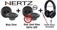Hertz ECX1655 (Two Pair) 6.5" Energy Coaxial Car Speakers with Bonus Free Kenwood KH-KR900 Headphones