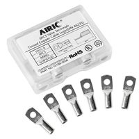 AIRIC 8PCS 4 Gauge 5/16" Stud DIN 46235 Cable Lugs Heavy Duty Tinned Copper Tubular Lugs Ring Terminal Connectors