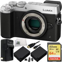 Panasonic Lumix DMC-GX8 Mirrorless Micro Four Thirds Digital Camera (Silver) - International Version with No Warranty 8PC Bundle