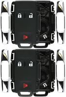 KeylessOption Keyless Entry Remote Control Car Key Fob Case Shell Button Pad Outer Cover for Chevy GMC M3N-32337100 (Pack of 2)