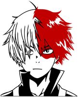 KyokoVinyl My Hero Academia - Todoroki Shoto Anime Decal Sticker for Car/Truck/Laptop (Black)
