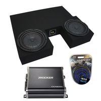 Compatible with 2007-2013 Toyota Tundra Double Cab Truck Kicker CompVT CVT10 Dual 10" Sub Box Enclosure & CXA600.1 (Renewed)