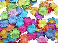 100 pcs Patch Flowers 25x25mm Mulberry Paper Flower scrapbooking wedding doll house supplies card Mini Paper Flowers