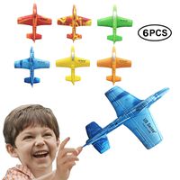 US Sense Airplane Battle Plane Toy for Kids, 6 Pack 7" Throwing Foam Airplane Flying Aircraft Plane DIY Glider Aeroplane Model Jet Kit Flying Toys for Boys Girls Teens, Outdoor Sport Game Toys