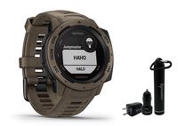 Garmin Instinct Rugged GPS Watch and Wearable4U Ultimate Power Pack Bundle (Tactical Coyote Tan)