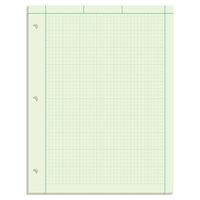 Ampad 42-142 Computation Pad, Greentint Paper, 8.5 x 11, 5 x 5 Rule, 3-Hole Punched, 100-Sheets, 1-Each