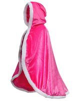 Party Chili Fur Princess Cape Fur Hooded Cloaks Costume for Girls Dress Up Pink 8-10 Years(140cm)