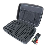 Qiveno Battery Storage Box Organizer Portable Battery Storage Containers Case Holder Holds 152 Batteries AA AAA C D 9V Linthium3V with BT-168D Tester