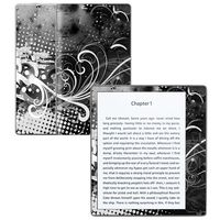MightySkins Skin Compatible with Amazon Kindle Oasis 7" (9th Gen) - Black Flourish | Protective, Durable, and Unique Vinyl Decal wrap Cover | Easy to Apply, Remove | Made in The USA