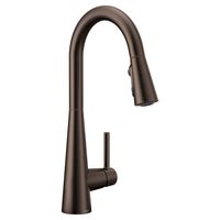 Moen 7864ORB Sleek One Handle High Arc Pulldown Modern Kitchen Faucet Featuring Power Clean, Oil Rubbed Bronze