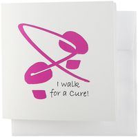 3dRose Breast Cancer Awareness Footprints I - Greeting Cards, 6 x 6 inches, set of 6 (gc_5901_1)