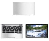 Decalrus - Protective Decal for Dell Latitude 14 7400 2-in-1 (14" Screen) Laptop Silver Texture Brushed Aluminum Skin case Cover wrap BAdellLatitude14_7400Silver
