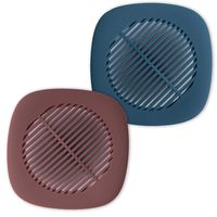 2 Colors Silicone Drain Hair Catcher Sink Strainer, Shower Drain Hair Trap, Silicone Drain Cover Suction, Water Trap Cover for Bathroom Bathtub and Kitchen (Blue/Brown)