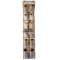 KEEPJOY Over The Door Shoe Organizer, Hanging Shoe Organizer 12 Mesh Pockets Shoe Organizer for Closet, Works Well for Men and Women Kids Shoes Storage, 57.5 x 12.6 Inch(Off White)