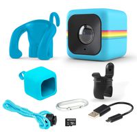 Polaroid Lifestyle Cube ACT Two HD 1080p Waterproof Action & Underwater Wide Angle Sports Video Mini Camera Bundle - Blue
