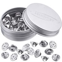 Brass Clutch Badge Insignia Clutches Pin Backs Replacement (Nickel, 50 Pieces)