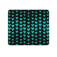 OTM Essentials Black Mouse Pad, Falling Turquoise Hearts