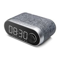 LHIABNN Bluetooth Speaker with Alarm Clock Display,Wireless Speaker with FM Radio,Retro Classical Wireless Speaker Support TF Card,AUX for Kids,Party,Bedroom,Camping (Grey)