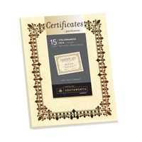 Southworth Foil Enhanced Parchment Certificate, 8.5" x 11", 24 lb/90 GSM, Gold Fleur De Lis Design, Ivory, 15 Ct.(98867)